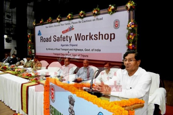 Increasing road accidents killing 2 people per day in Tripura : Transport Minister calls for 'safe and slow driving' 